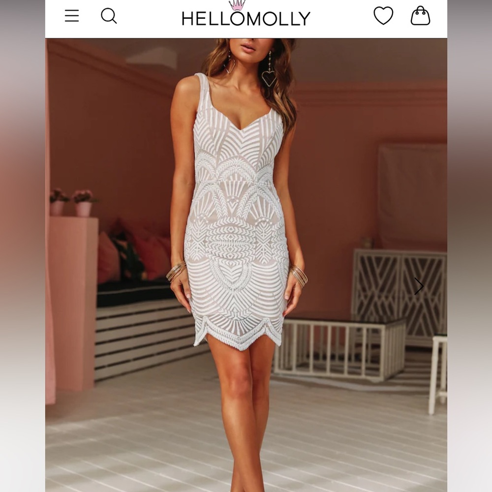 Hello Molly White V-neck Bodycon Dress